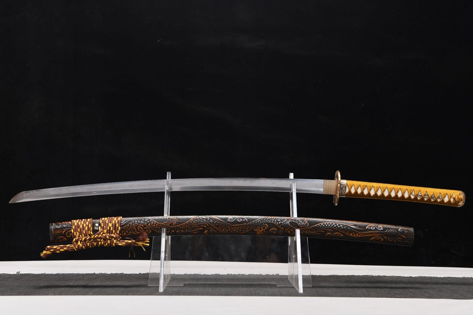 New Handcrafted Long 26-inch patterned steel burnt blade True Horizontal Hand Shishangken samurai Sword - Zhong Kui Subduing Demon Slaying Sword