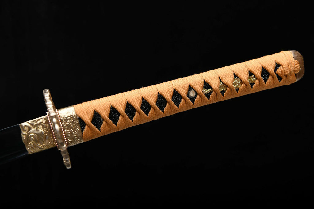 26-inch Pure Copper-Framed High-Manganese Steel Blackened Katana - Iruyun Ryu Uchika