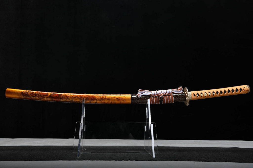 26-inch Pure Copper-Framed High-Manganese Steel Blackened Katana - Iruyun Ryu Uchika