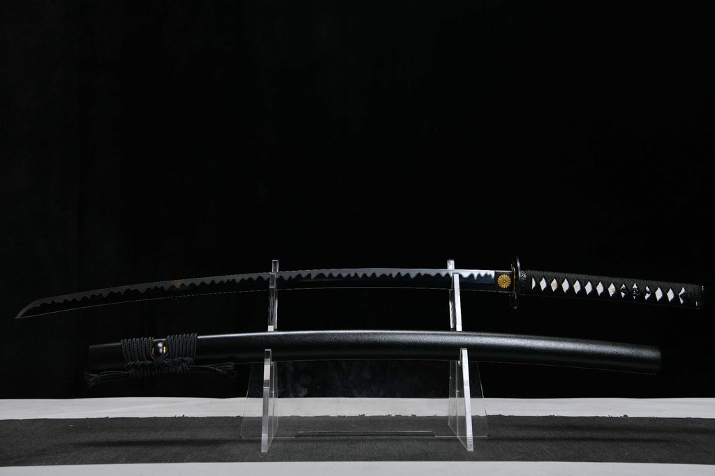 26-inch High-Manganese Steel Blackened Blade Katana - Black Blade Uchiha