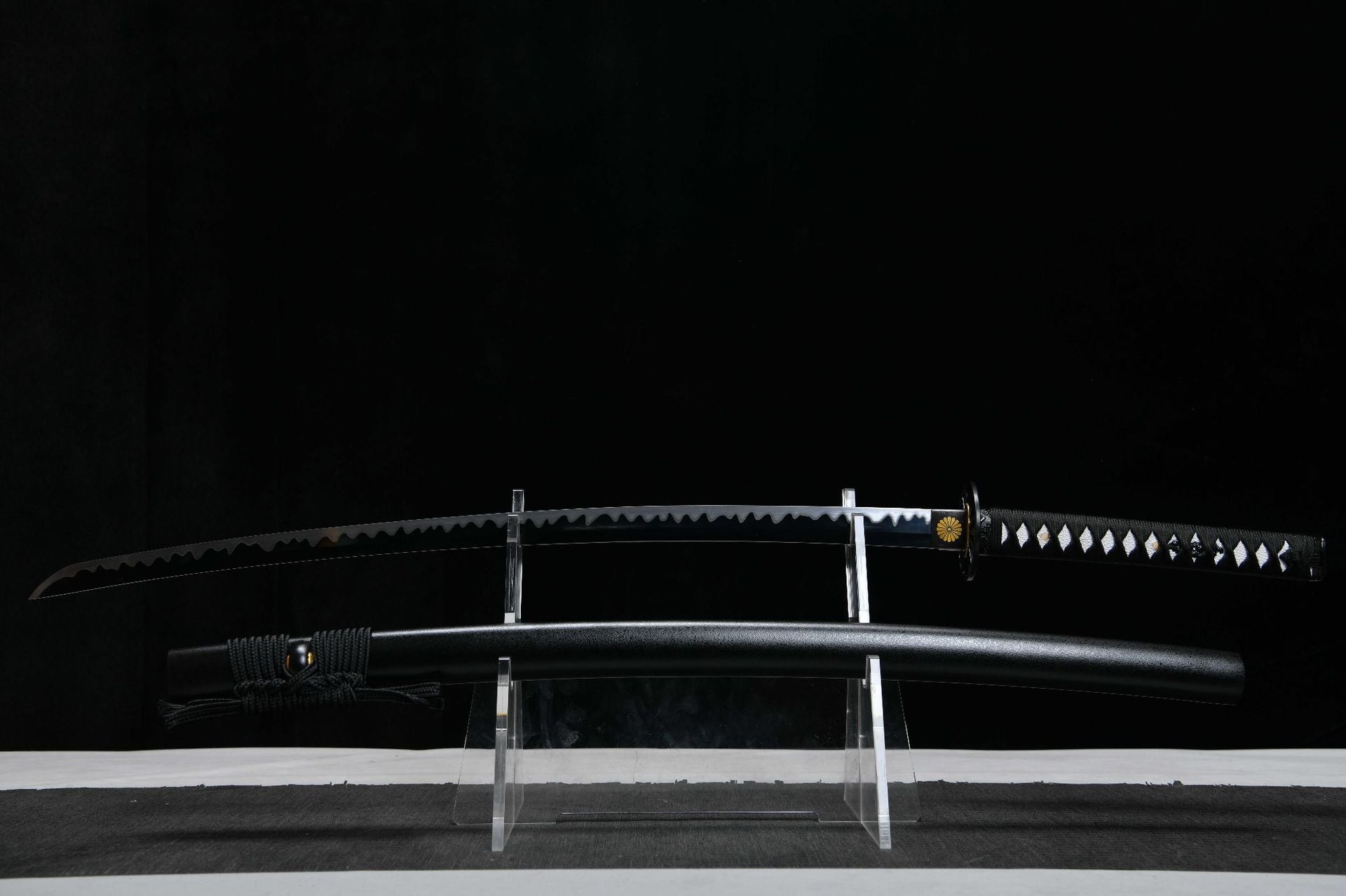 26-inch High-Manganese Steel Blackened Blade Katana - Black Blade Uchiha