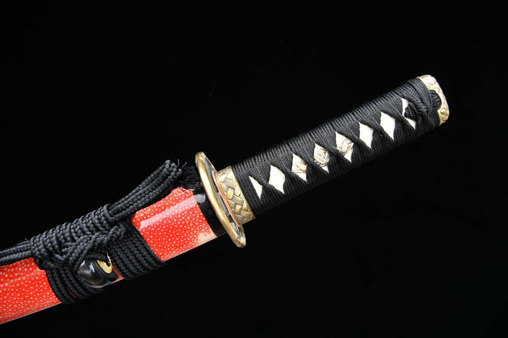 1200 New Handmade Specials Short 12 inch Patterned Steel Burnished Blade Fighting Research Samurai Sword--Air Bamboo Short Sword