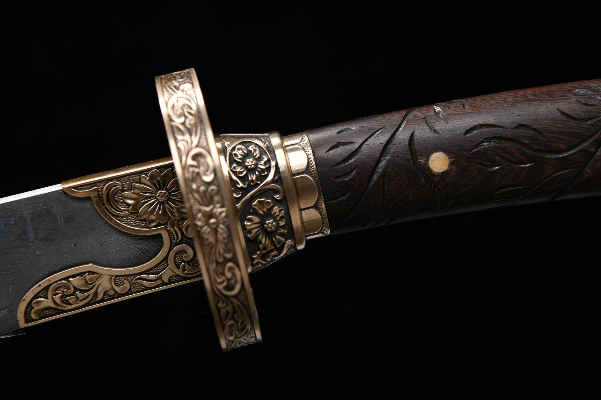 1300 New Handmade Long 26-inch Stone Washed Patterned Steel Clear Knife - Shen Lian Xiuchun Knife (Hand Carved Handle)