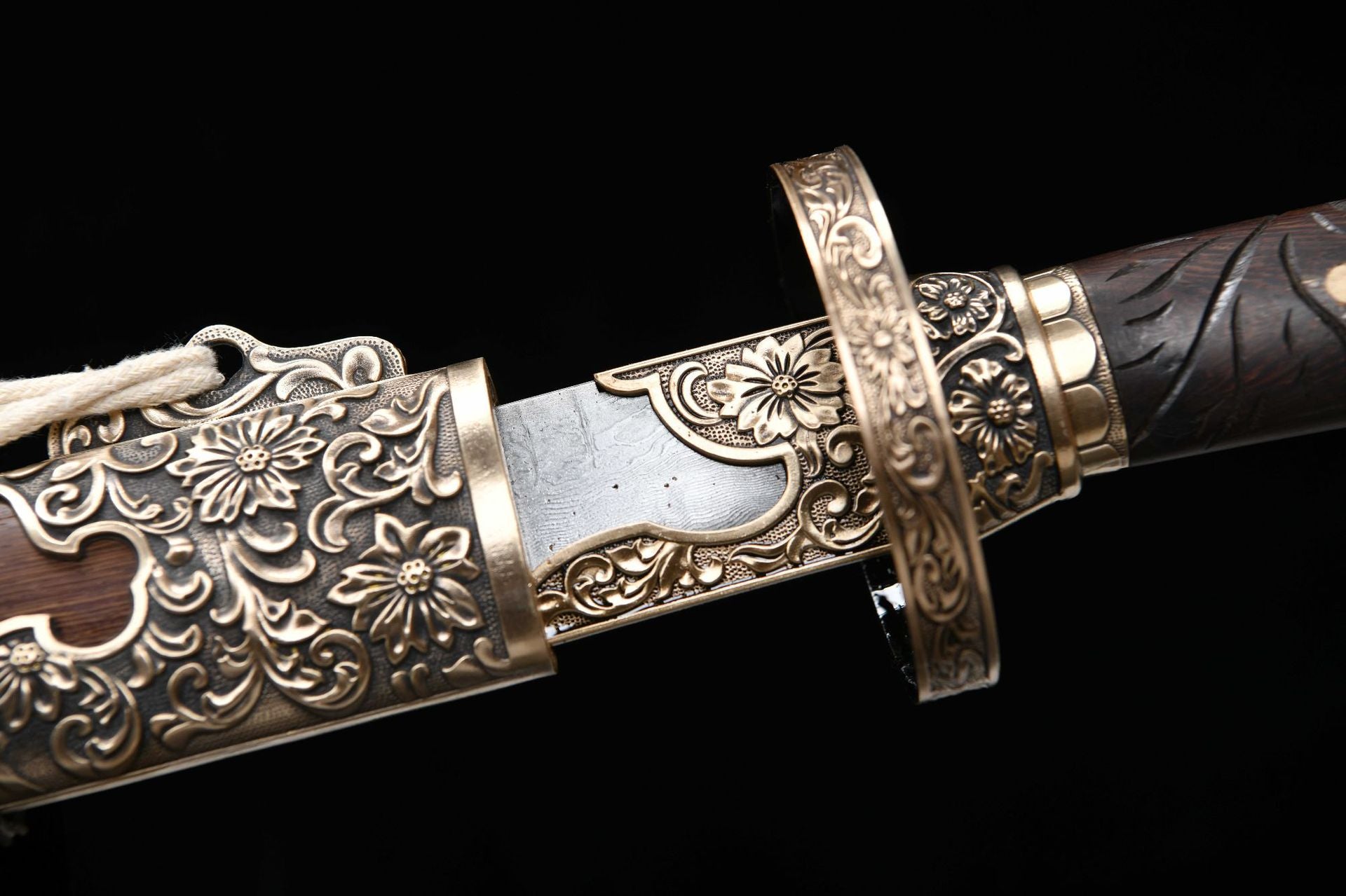 1300 New Handmade Long 26-inch Stone Washed Patterned Steel Clear Knife - Shen Lian Xiuchun Knife (Hand Carved Handle)