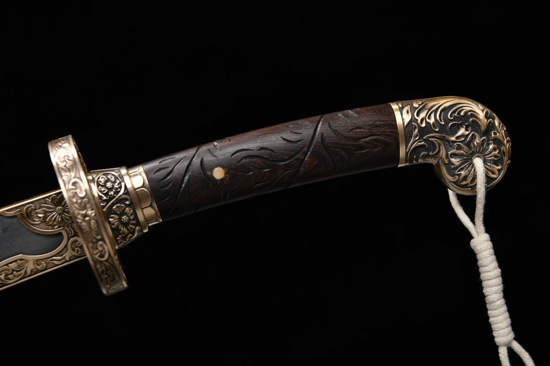 1300 New Handmade Long 26-inch Stone Washed Patterned Steel Clear Knife - Shen Lian Xiuchun Knife (Hand Carved Handle)