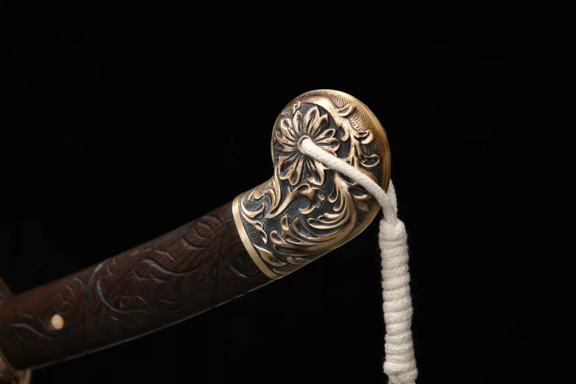 1300 New Handmade Long 26-inch Stone Washed Patterned Steel Clear Knife - Shen Lian Xiuchun Knife (Hand Carved Handle)