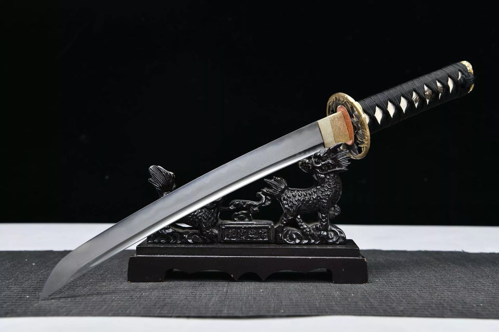 1200 New Handmade Specials Short 12 inch Patterned Steel Burnished Blade Fighting Research Samurai Sword--Air Bamboo Short Sword