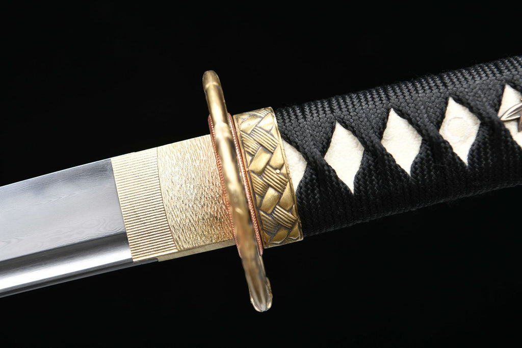 1200 New Handmade Specials Short 12 inch Patterned Steel Burnished Blade Fighting Research Samurai Sword--Air Bamboo Short Sword