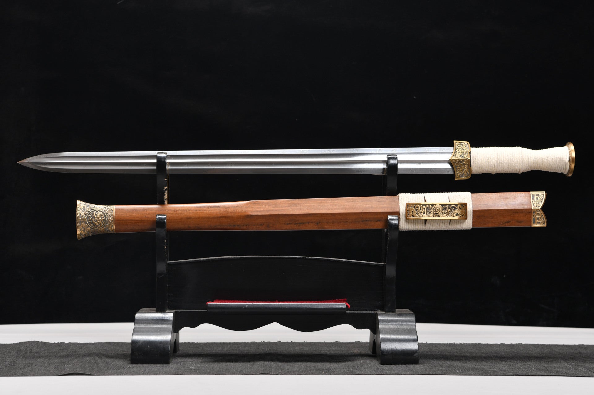 1260 New Handmade Long 24-inch High Performance Star Patterned Steel Chu Han Sword - Overlord Chu Sword