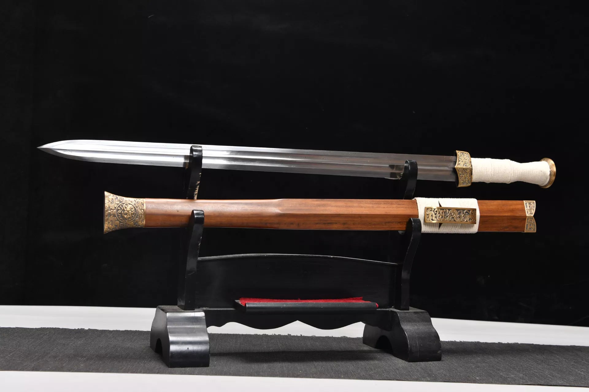 1260 New Handmade Long 24-inch High Performance Star Patterned Steel Chu Han Sword - Overlord Chu Sword