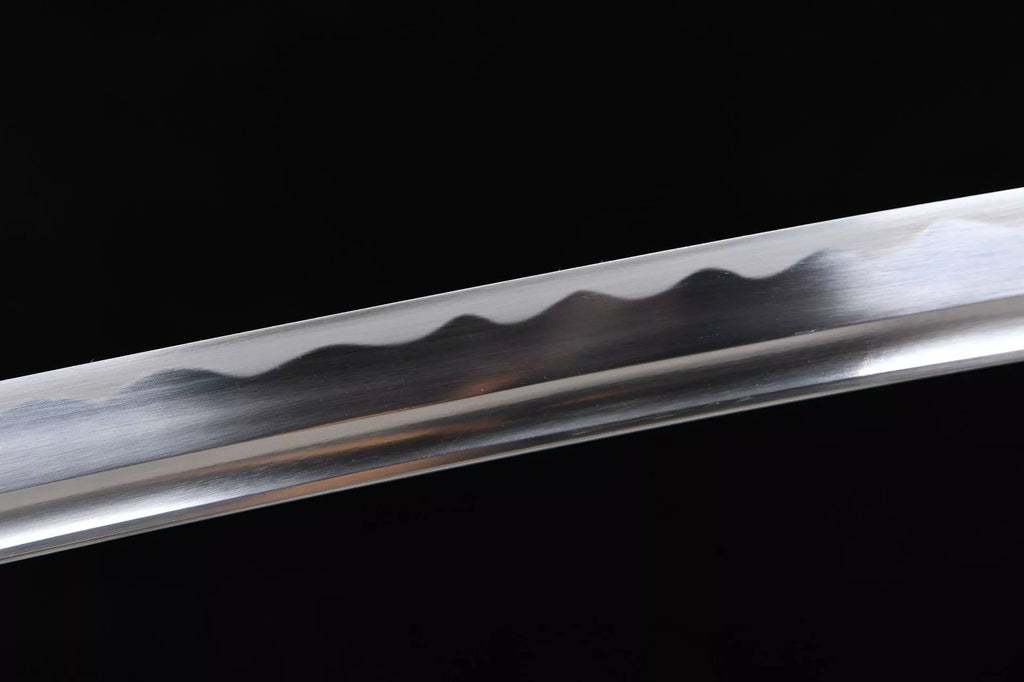26-inch Long High-Manganese Steel Katana - Silver Sea Dragon Uchiha