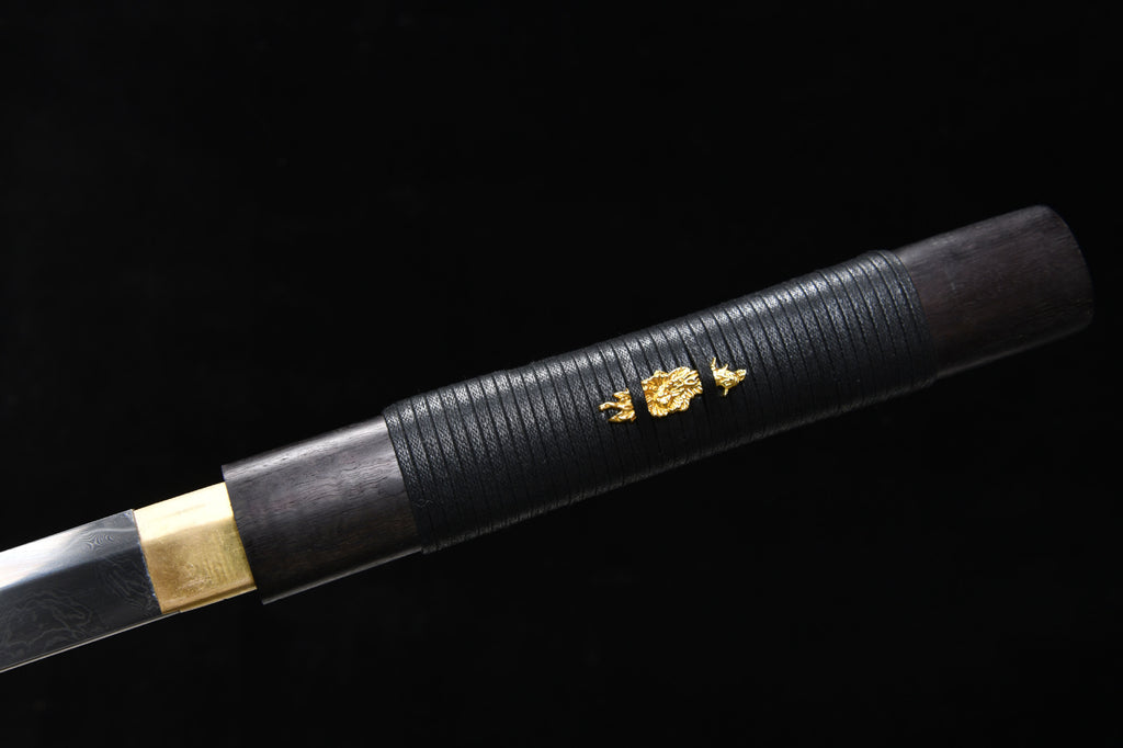 1160 New Handmade Long Vegetarian 26-inch Hundred Refined Steel Coiled Dragon Pattern Tang Horizontal Knife - Shadow Tang Knife