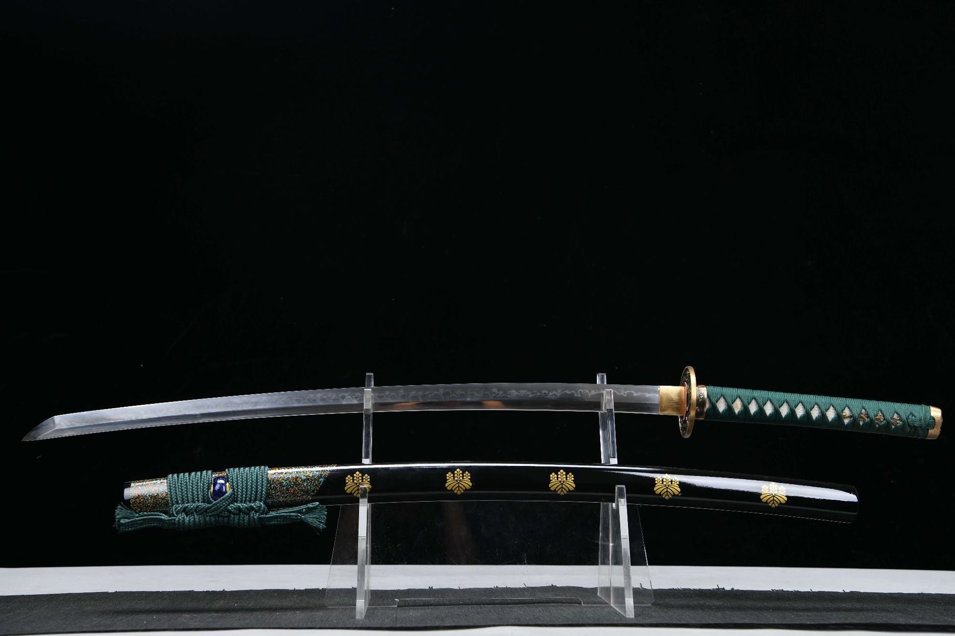 1100 New Handmade Long 26-inch T10 Steel Flame Pattern Burnt Edge Samurai Sword - Merongzhen Fighting Sword