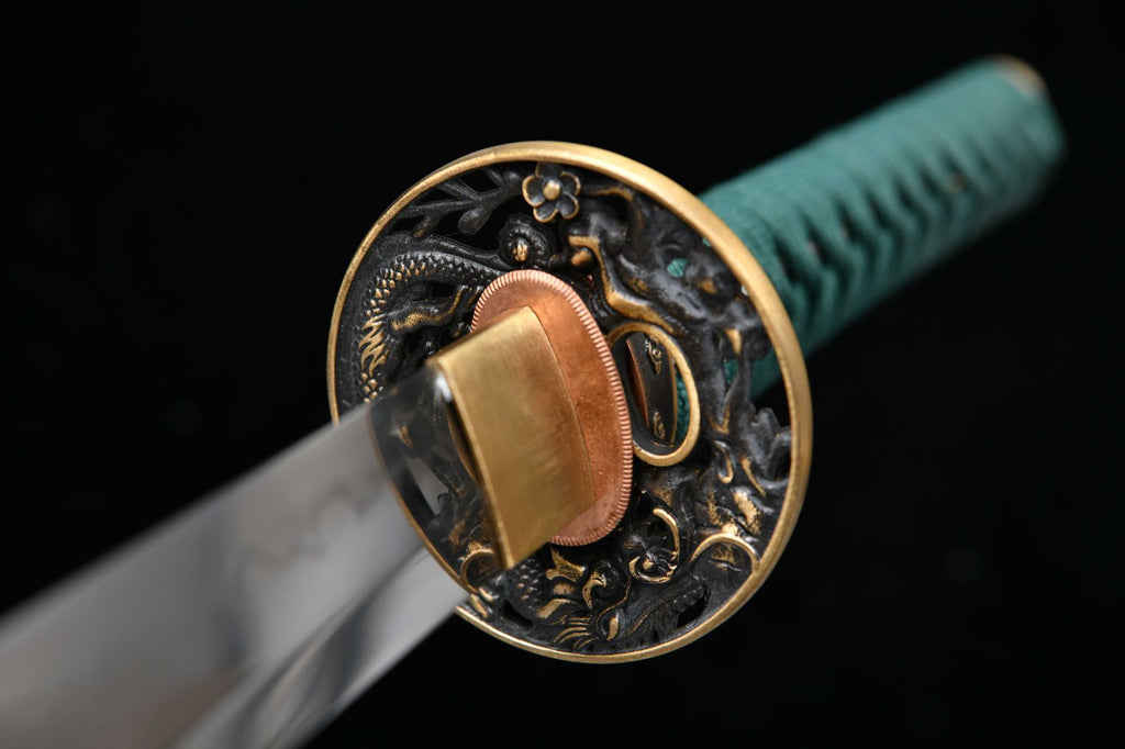 1100 New Handmade Long 26-inch T10 Steel Flame Pattern Burnt Edge Samurai Sword - Merongzhen Fighting Sword