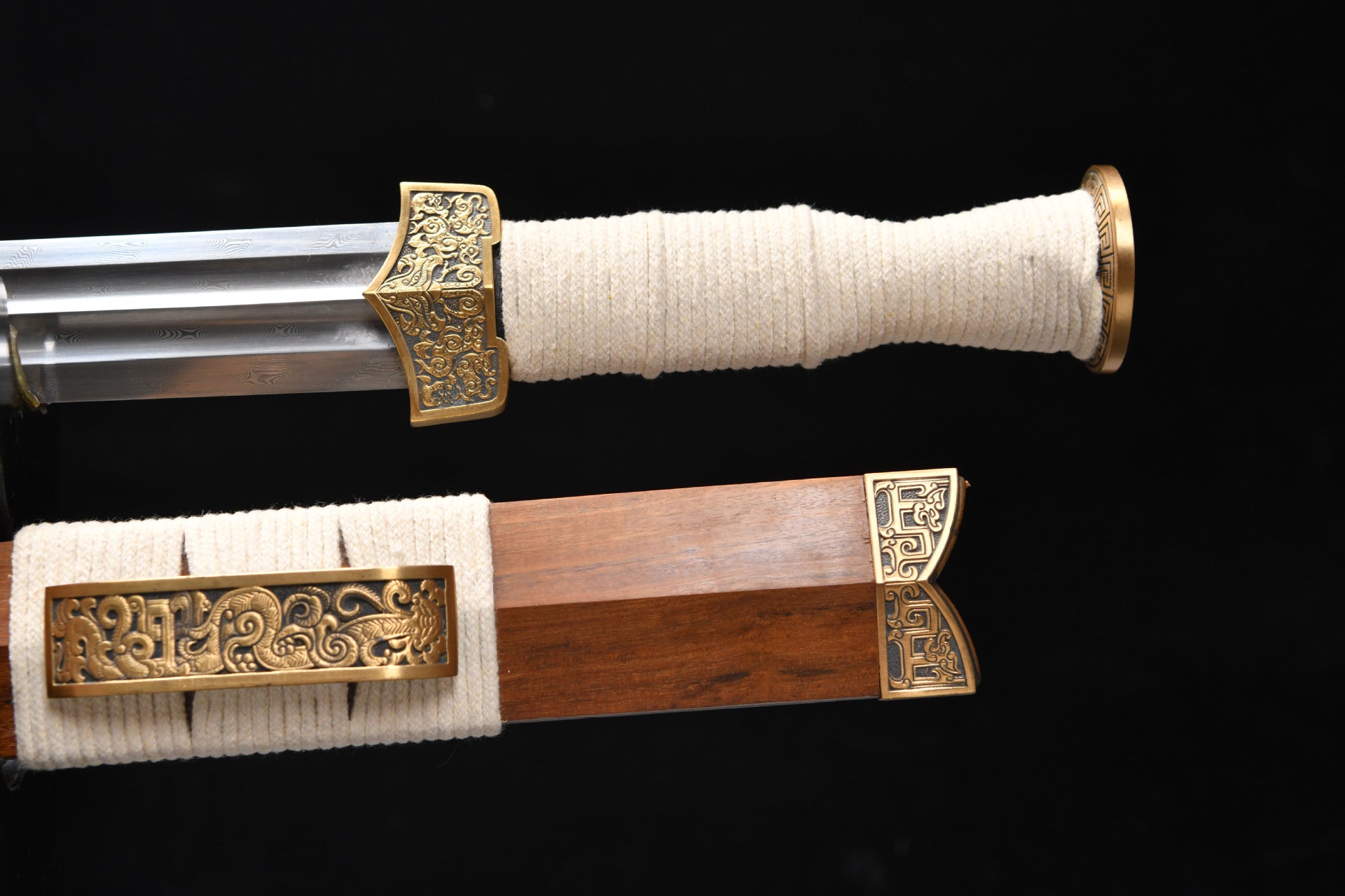 1260 New Handmade Long 24-inch High Performance Star Patterned Steel Chu Han Sword - Overlord Chu Sword