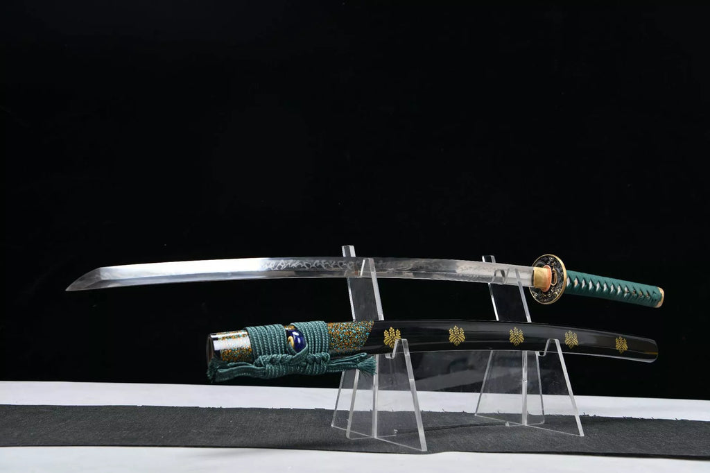 1100 New Handmade Long 26-inch T10 Steel Flame Pattern Burnt Edge Samurai Sword - Merongzhen Fighting Sword
