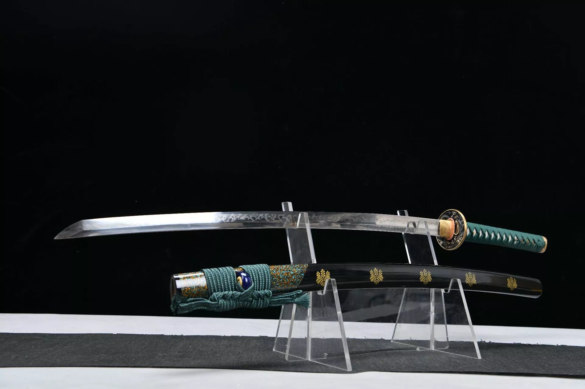 1100 New Handmade Long 26-inch T10 Steel Flame Pattern Burnt Edge Samurai Sword - Merongzhen Fighting Sword