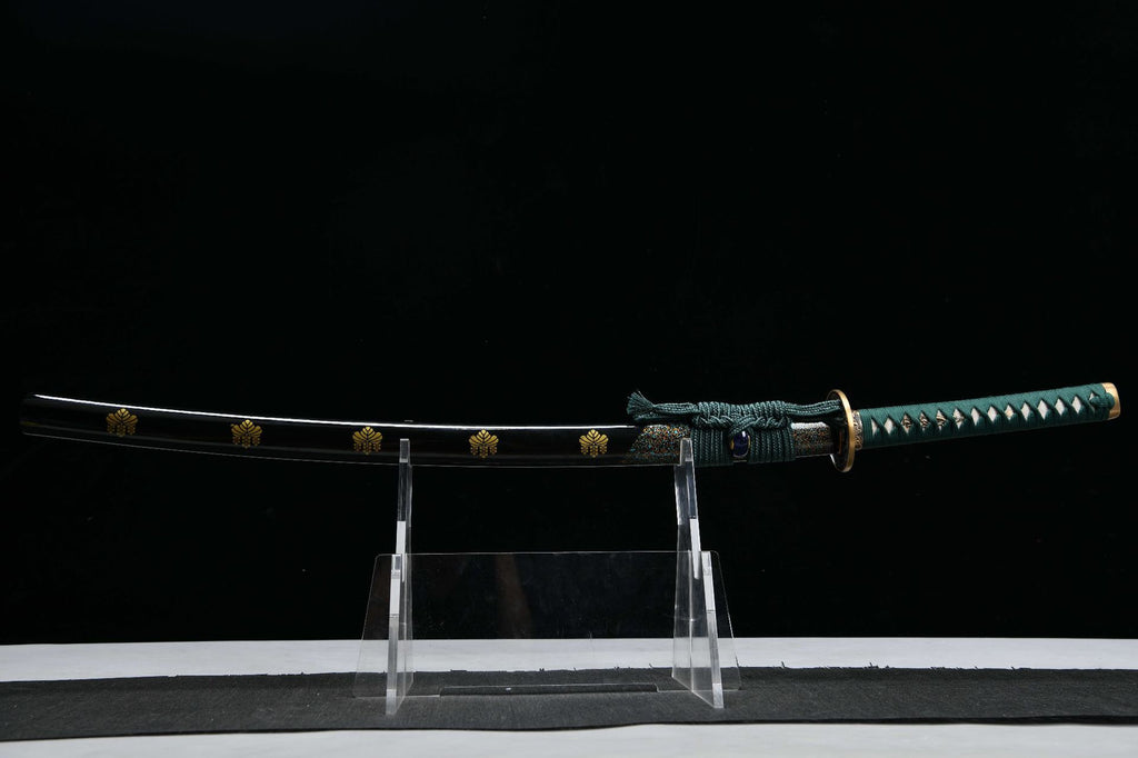 1100 New Handmade Long 26-inch T10 Steel Flame Pattern Burnt Edge Samurai Sword - Merongzhen Fighting Sword