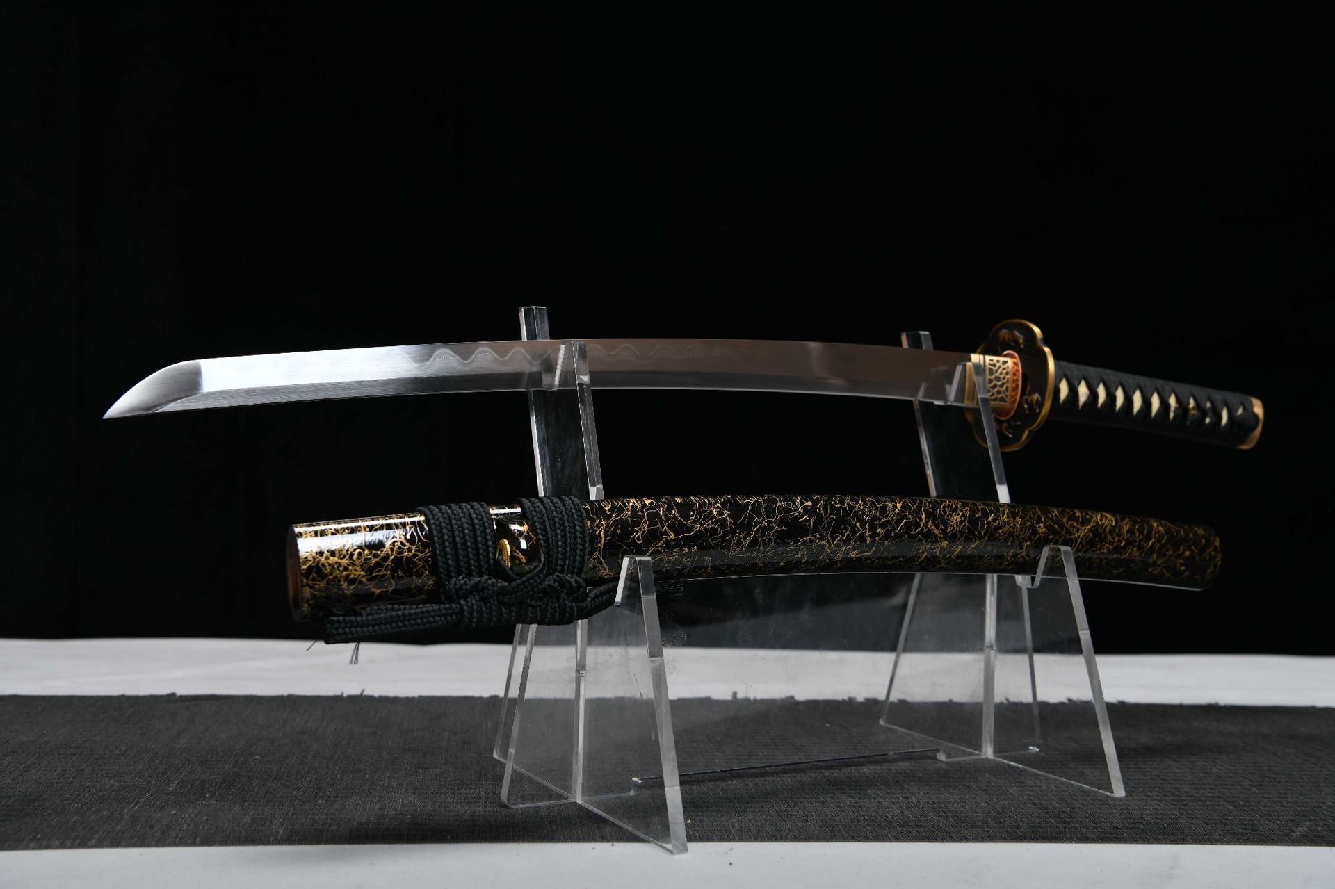 900 New Handmade Medium 20" Patterned Steel Burnished Blade Samurai Sword - Manma Rib Difference