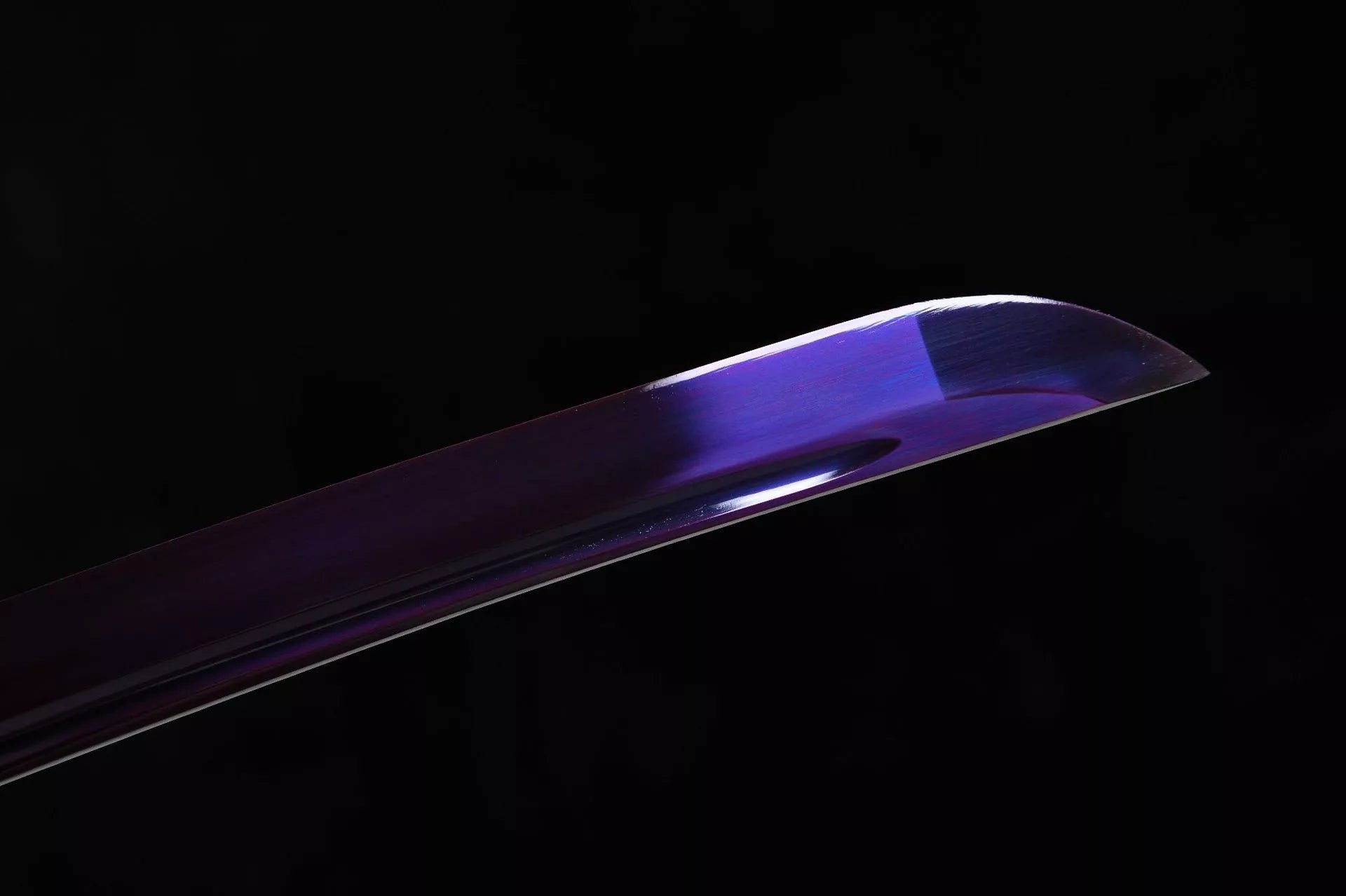 26-inch High-Manganese Steel Bladed Purple Katana - Golden Double Axe Uchiha