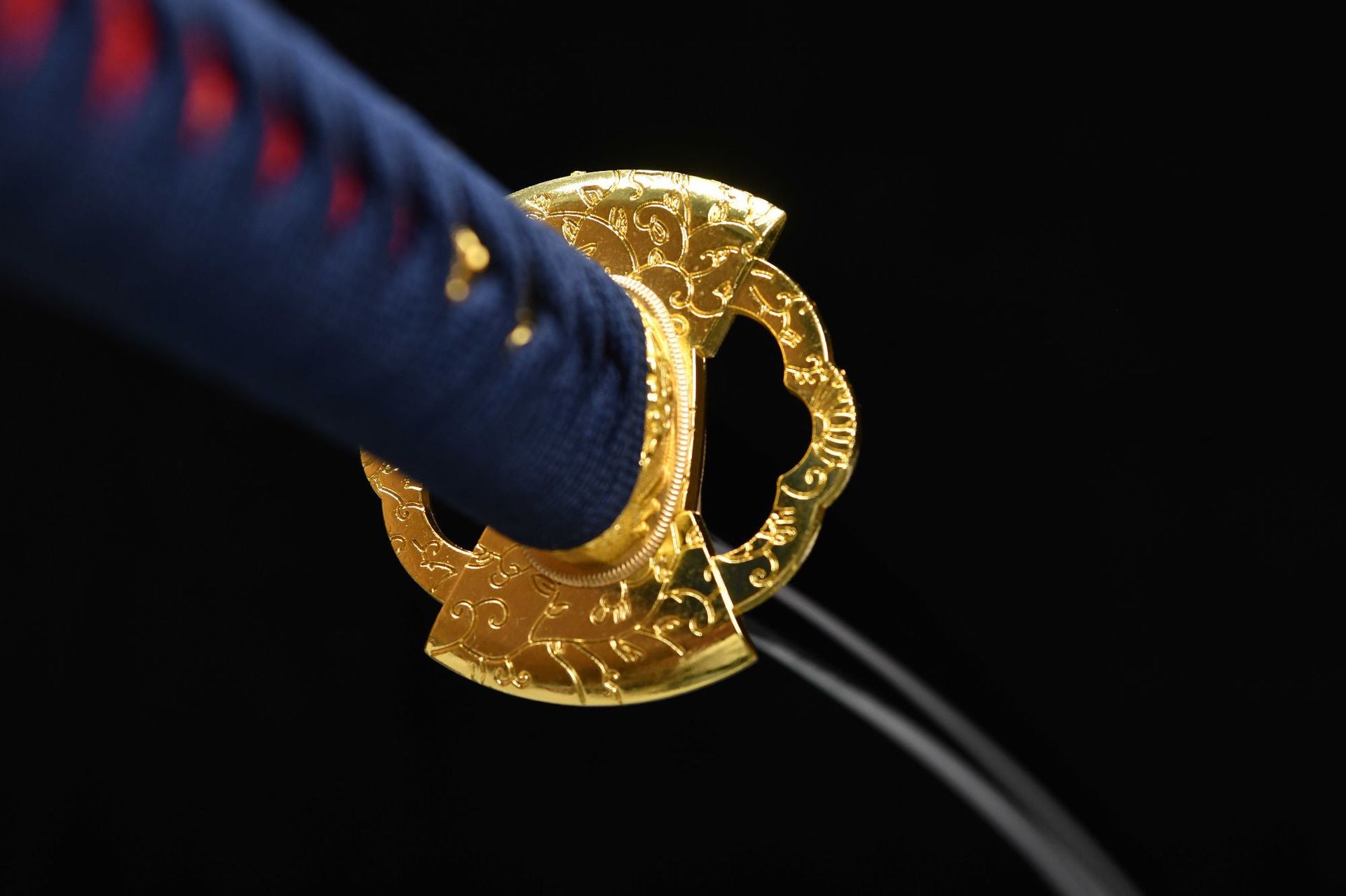 26-inch High-Manganese Steel Bladed Purple Katana - Golden Double Axe Uchiha