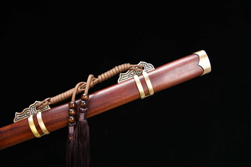 1200 New Specials Long 26-inch Damascus Tang Knife with Wave Pattern - Hui Ruyi Tang Knife