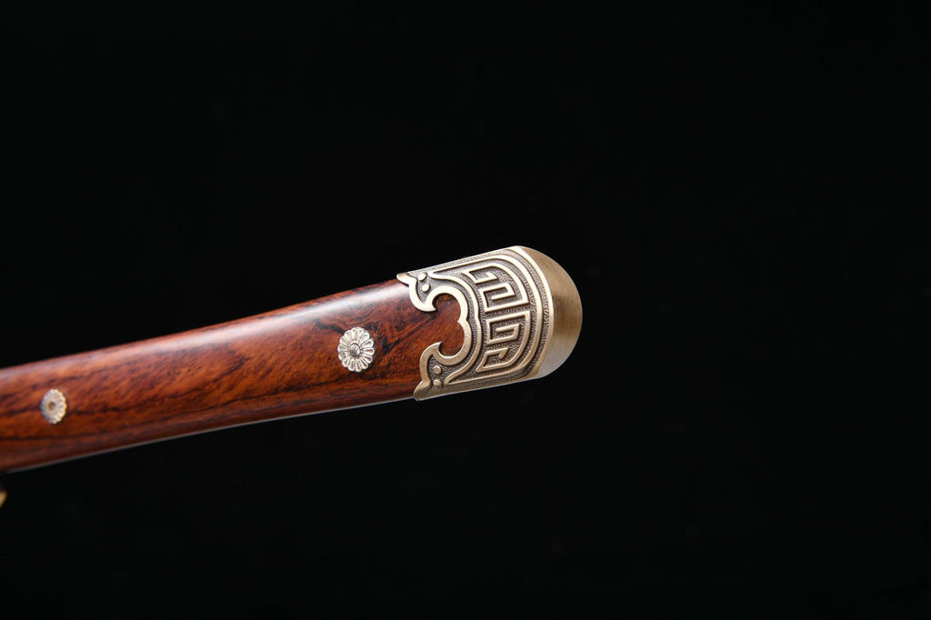 1200 New Specials Long 26-inch Damascus Tang Knife with Wave Pattern - Hui Ruyi Tang Knife