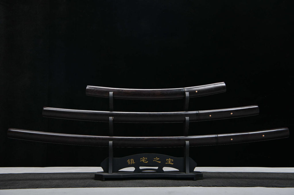 1160 New Handmade Long 26-inch Ebony T10 Burnt Edge Samurai Sword - Shadow Juho Fighting Sword