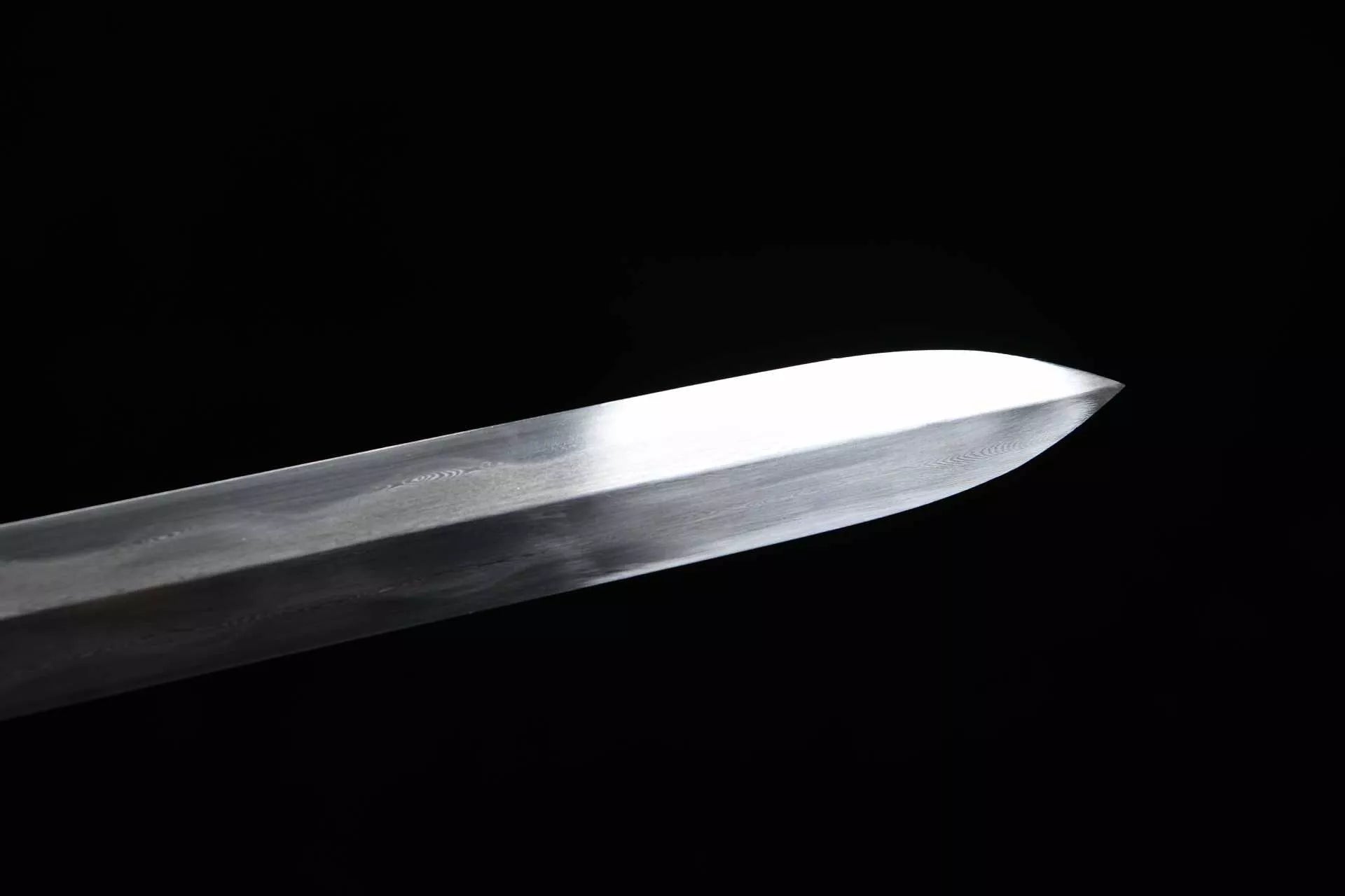 1260 New Handmade Long 28-inch Patterned Steel Burnished Edge Plain Tang Sword - Shadow Stabbing Tomb