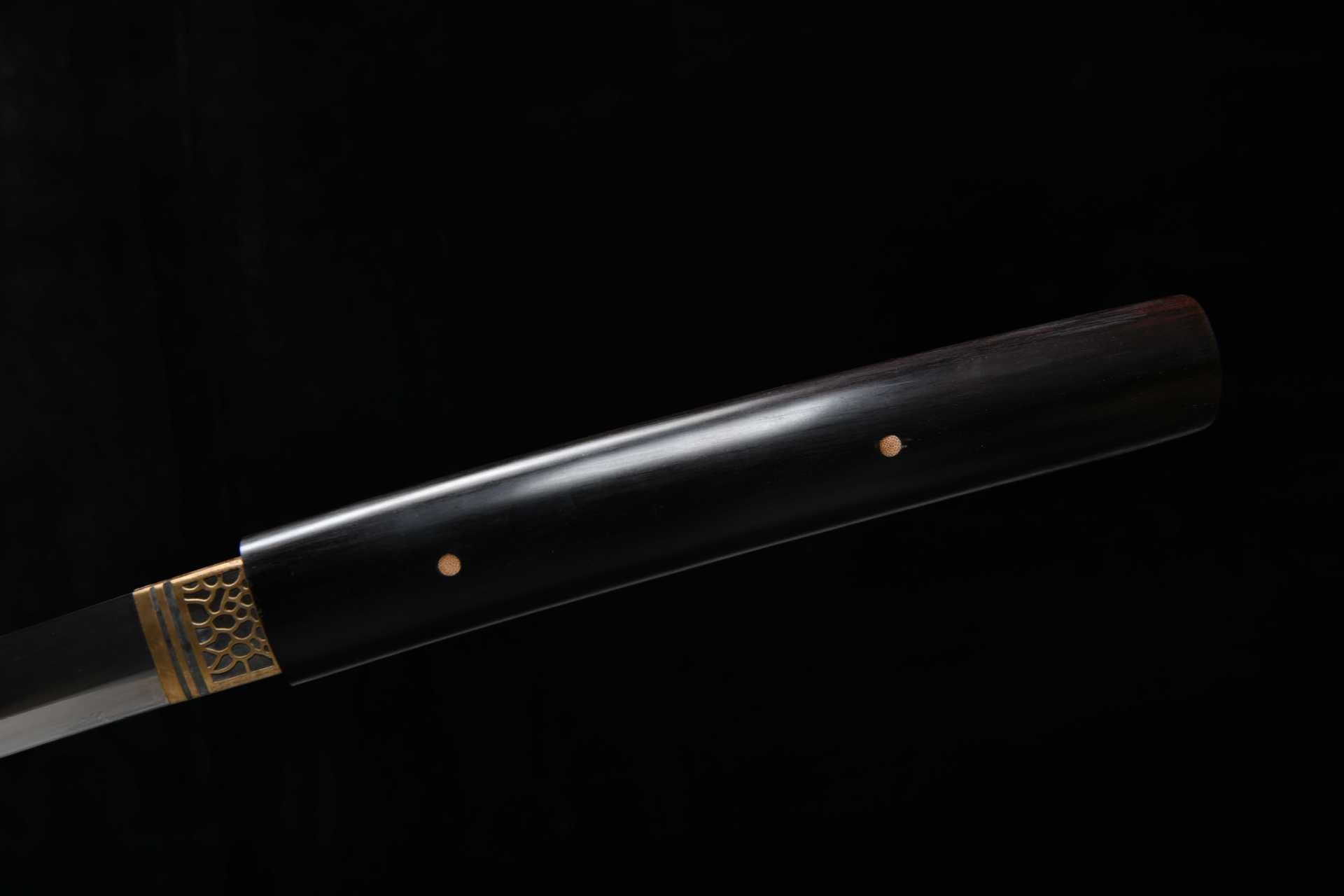 1160 New Handmade Long 26-inch Ebony T10 Burnt Edge Samurai Sword - Shadow Juho Fighting Sword