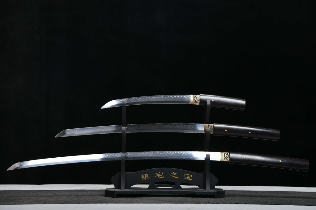 1160 New Handmade Long 26-inch Ebony T10 Burnt Edge Samurai Sword - Shadow Juho Fighting Sword