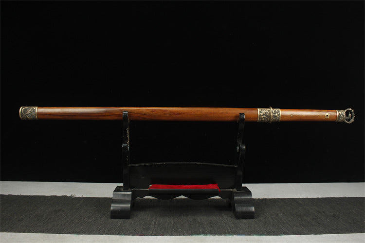 1200 Year-end Welfare Special Long 26 inch New Damascus Copper Mounted Tang Knife - Dragon Flying Phoenix Dance