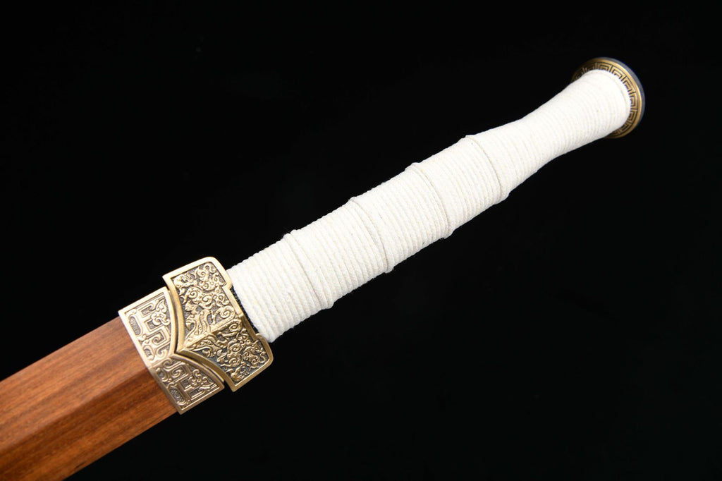 1300 New Handmade Long 28-inch Flower Patterned Steel Han Sword with Dragon Pattern--Supreme Han Sword