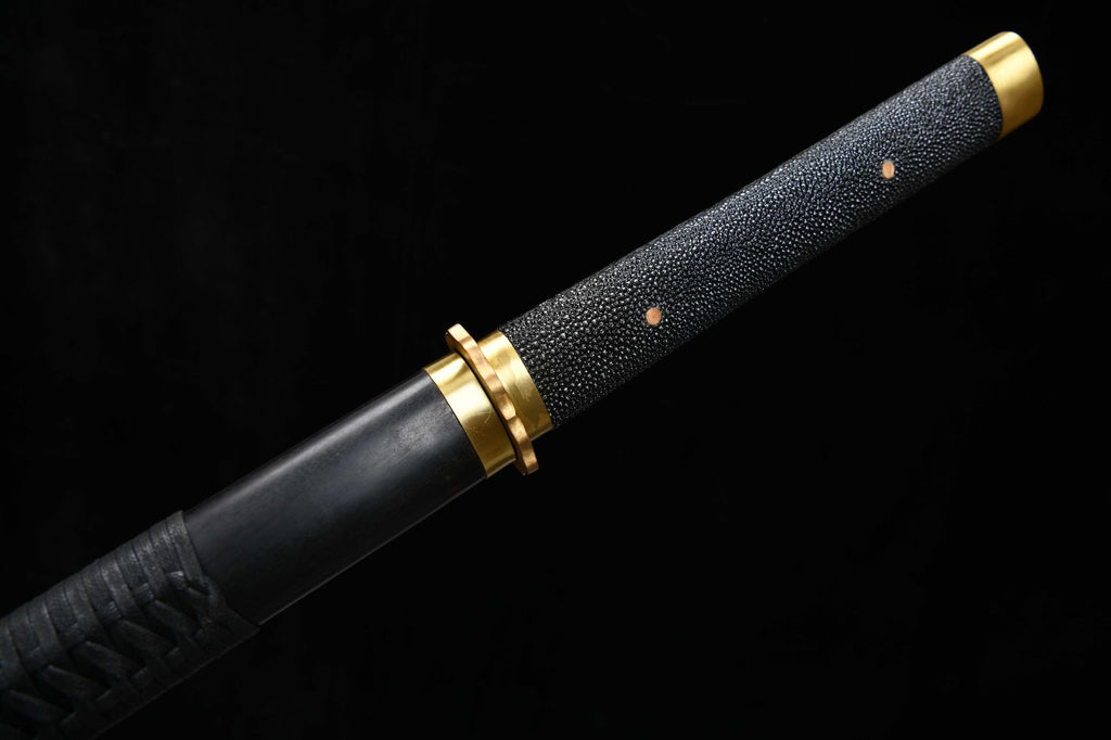 1260 New Handmade Long 28-inch Patterned Steel Burnished Edge Plain Tang Sword - Shadow Stabbing Tomb