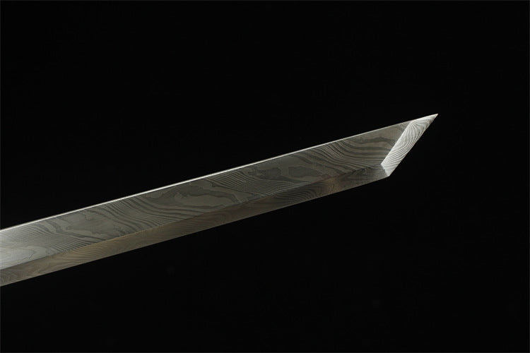 1200 Year-end Welfare Special Long 26 inch New Damascus Copper Mounted Tang Knife - Dragon Flying Phoenix Dance