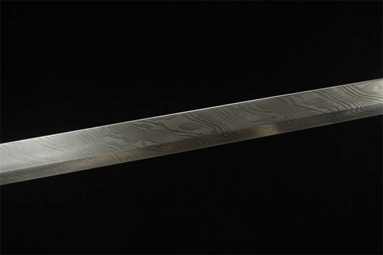 1200 Year-end Welfare Special Long 26 inch New Damascus Copper Mounted Tang Knife - Dragon Flying Phoenix Dance