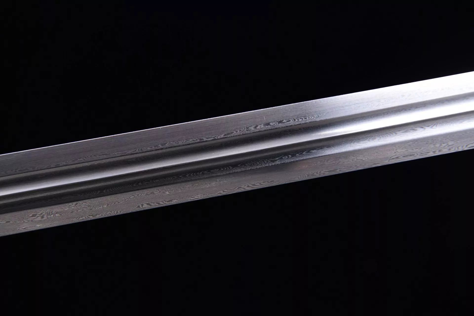 760 Long 28" Patterned Steel Clear Sword - Peony Sword