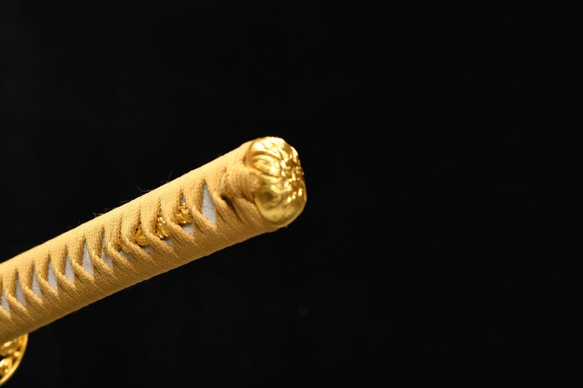 1060 New Handmade Long 26-inch Pure Copper Gold Mounted T10 Tingko Yaki Sanshiken Samurai Sword - Plum Blossom Ryuta Sword (Gold Plated)