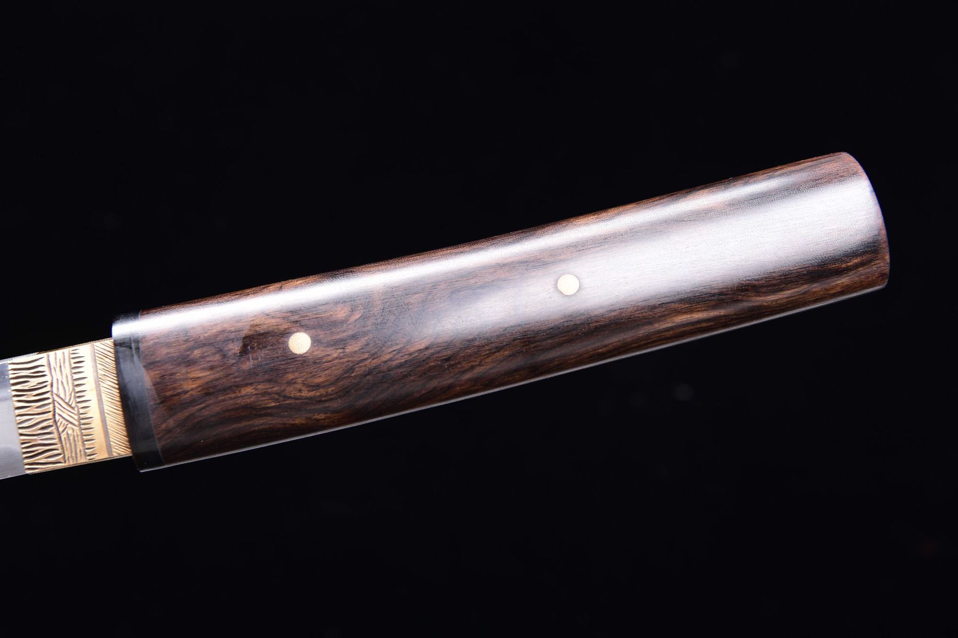 New model Special offer: Long 20-inch patterned steel burnt blade, top-quality ebony iAIkai - Dark Night