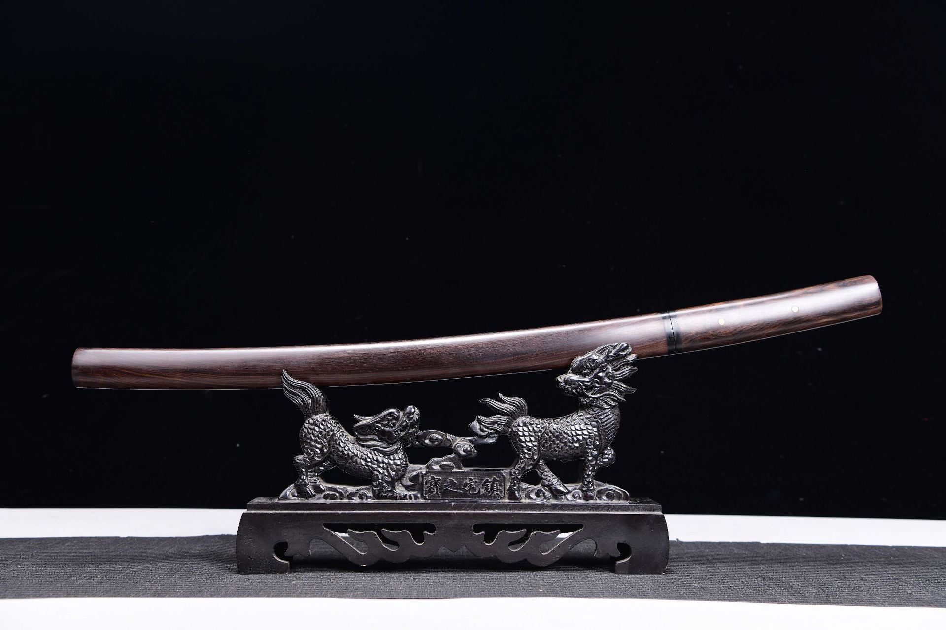 New model Special offer: Long 20-inch patterned steel burnt blade, top-quality ebony iAIkai - Dark Night