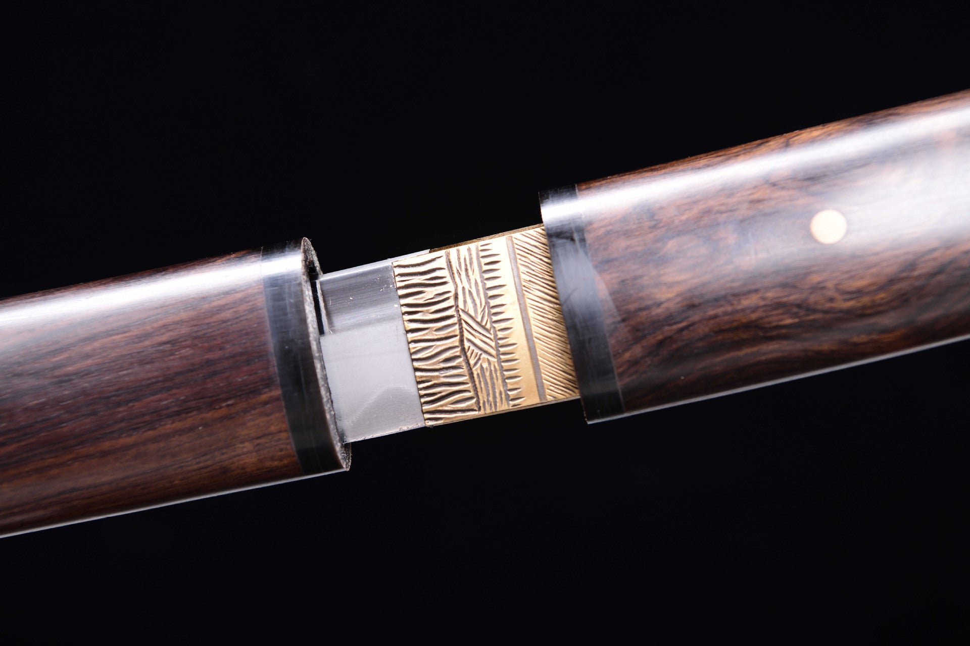 New model Special offer: Long 20-inch patterned steel burnt blade, top-quality ebony iAIkai - Dark Night