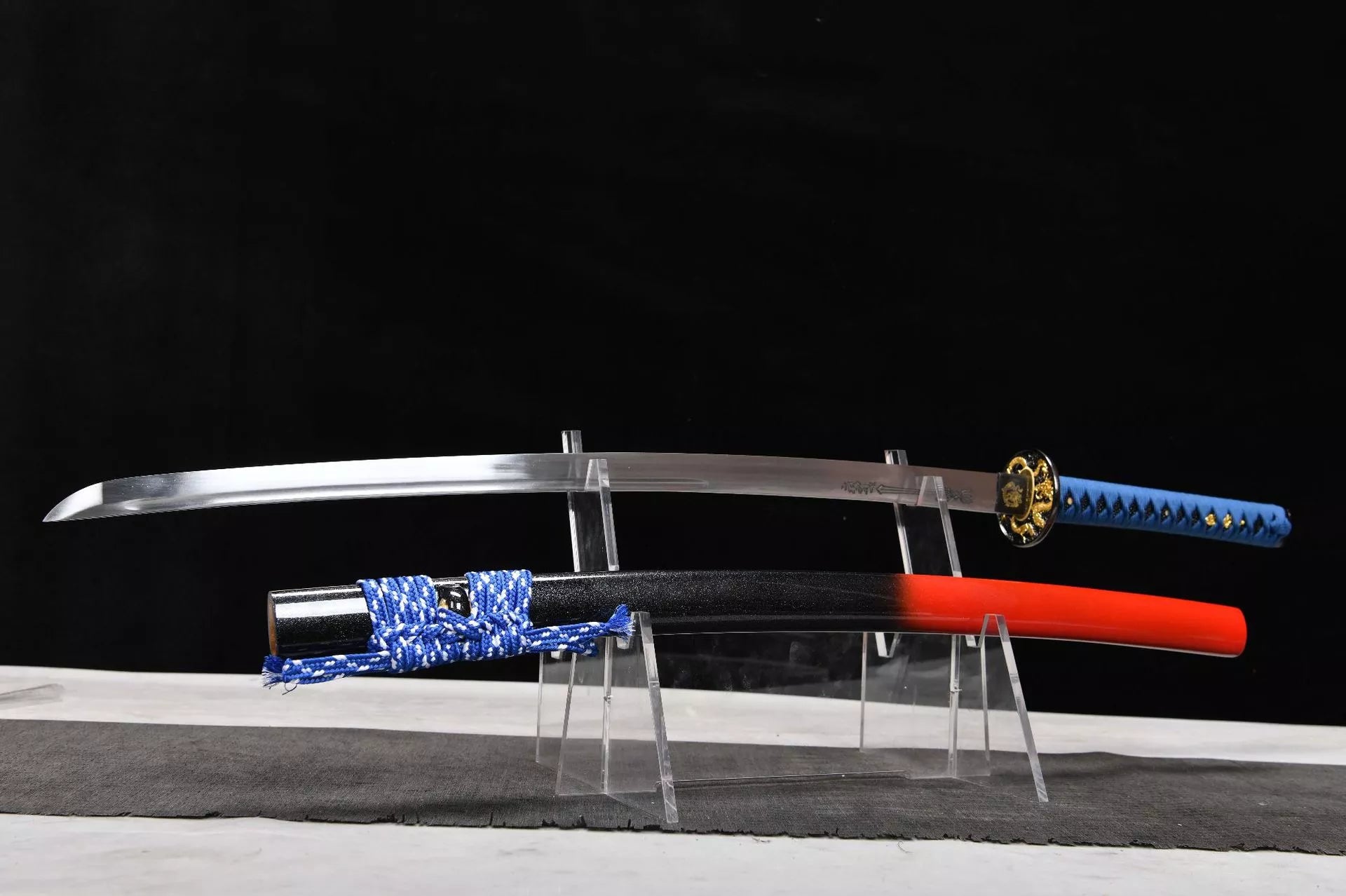 26-inch High-Manganese Steel Carved Katana - Little Dragon King Uchiha