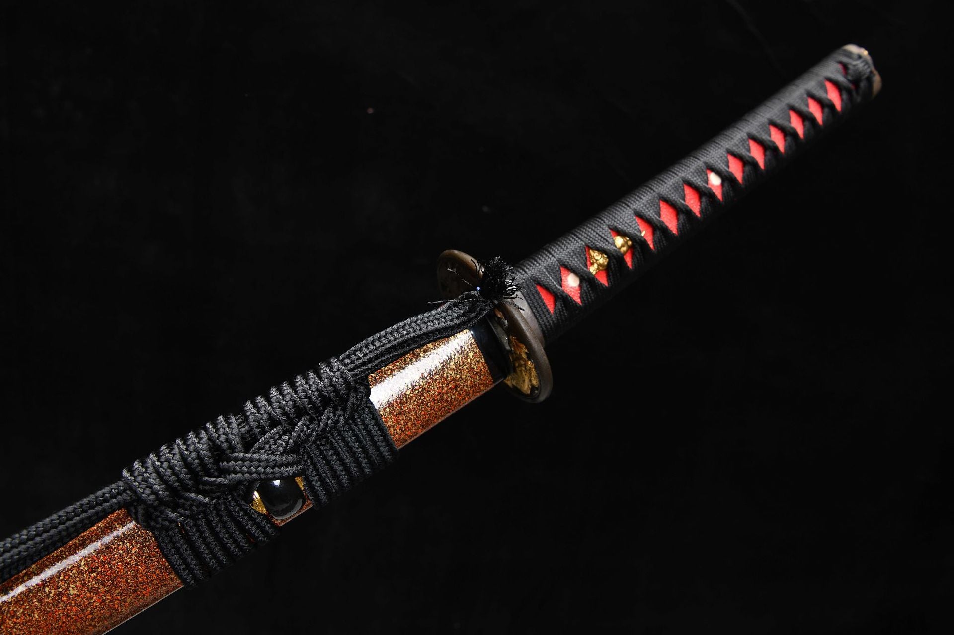 1180 New Handmade Long 26-inch Pure Copper Gilt Mounted Twisted Patterned Steel Samurai Sword - Lion Strike Sword