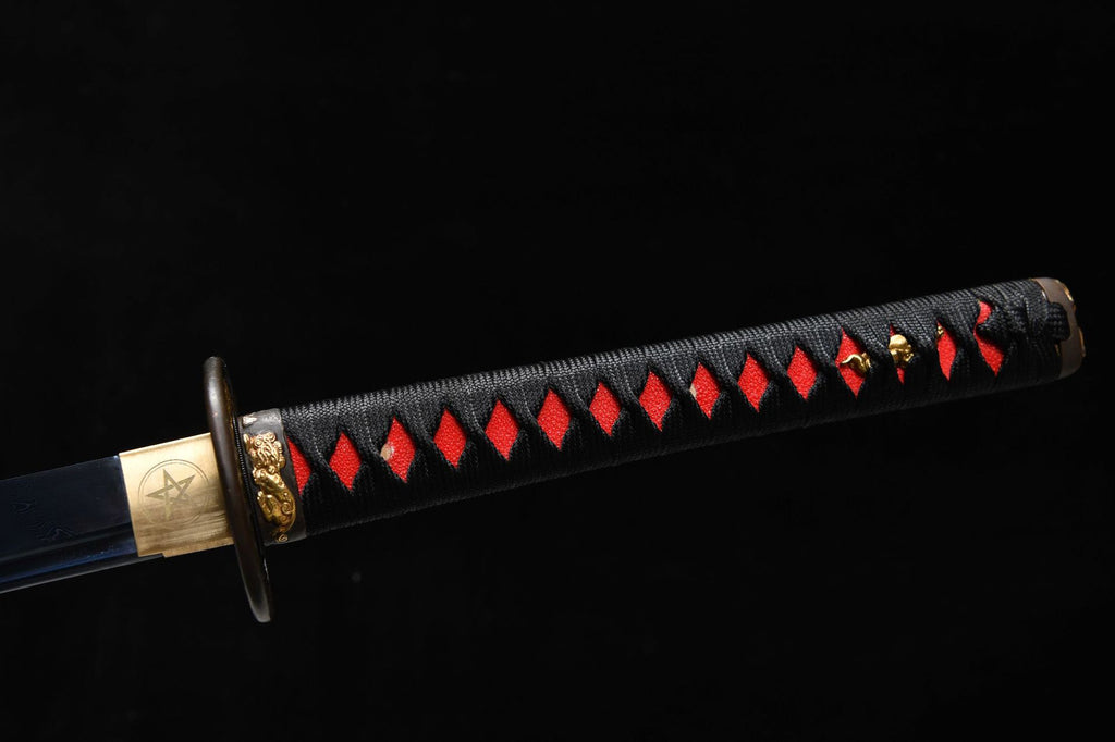 1180 New Handmade Long 26-inch Pure Copper Gilt Mounted Twisted Patterned Steel Samurai Sword - Lion Strike Sword