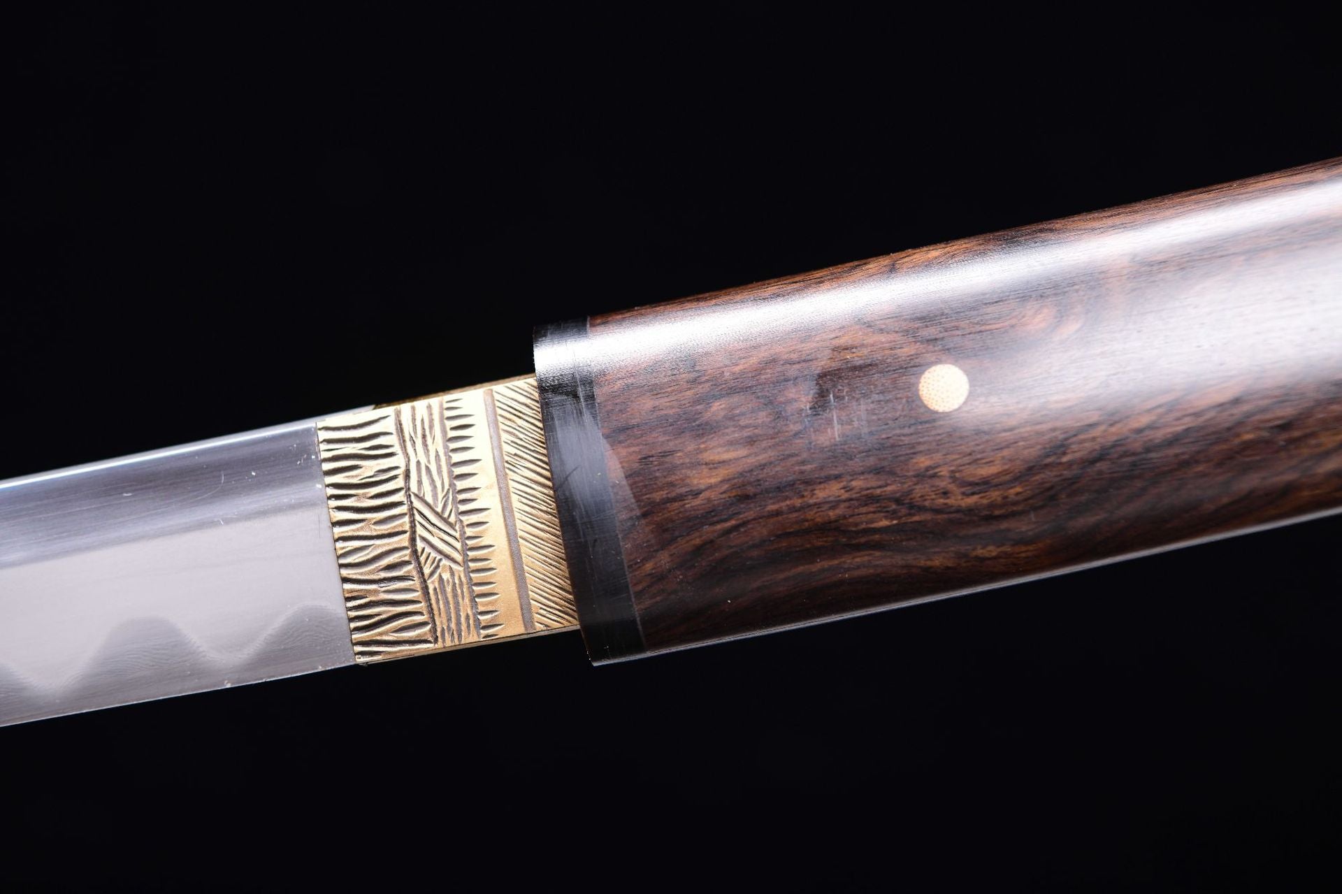New model Special offer: Long 20-inch patterned steel burnt blade, top-quality ebony iAIkai - Dark Night
