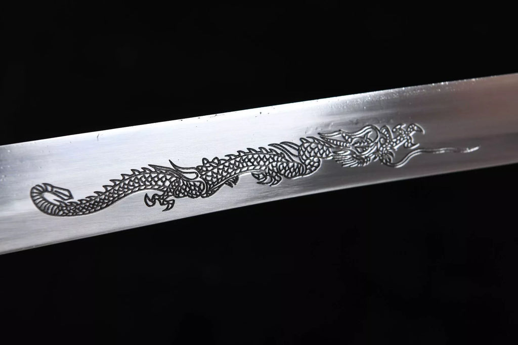 26-inch High-Manganese Steel Carved Katana - Little Dragon King Uchiha