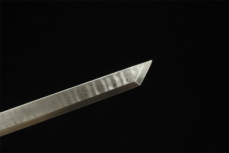 1360 26" Damascus Tang Knife - Blooming Red