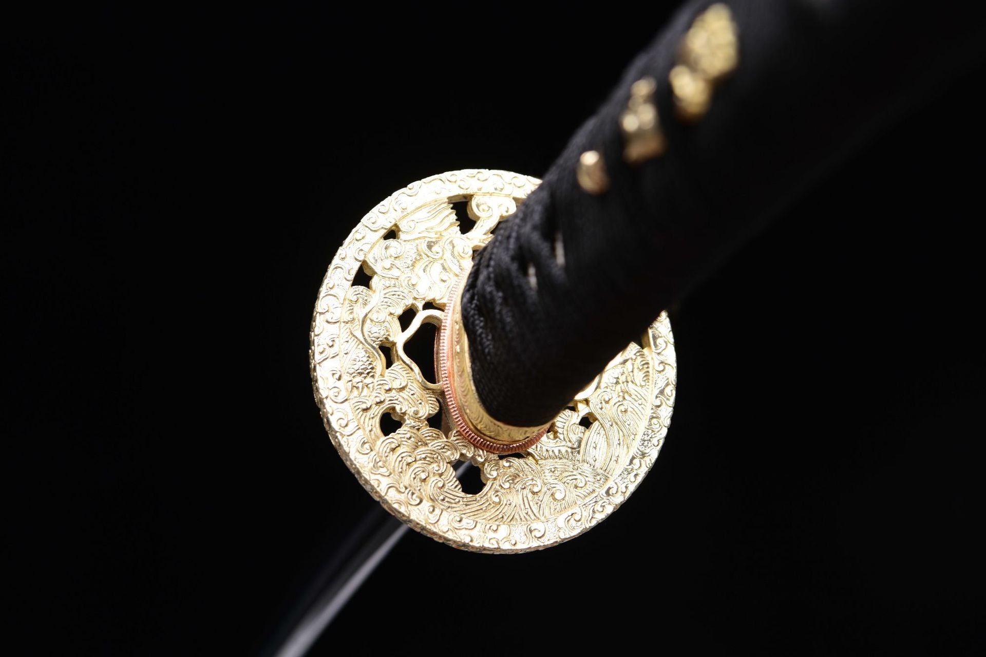 1360 Long 26 T10 Steel Burnt Edge Fighting Sword Samurai Sword - Maki-e Maple Leaf