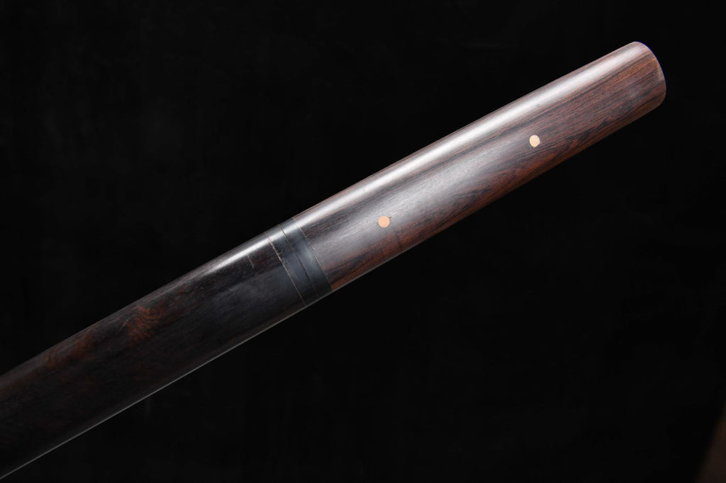 1100 New Handmade Long 20-inch Ebony T10 Steel Burnished Blade Vegetarian Tang Sword - Shadow Tang Knife