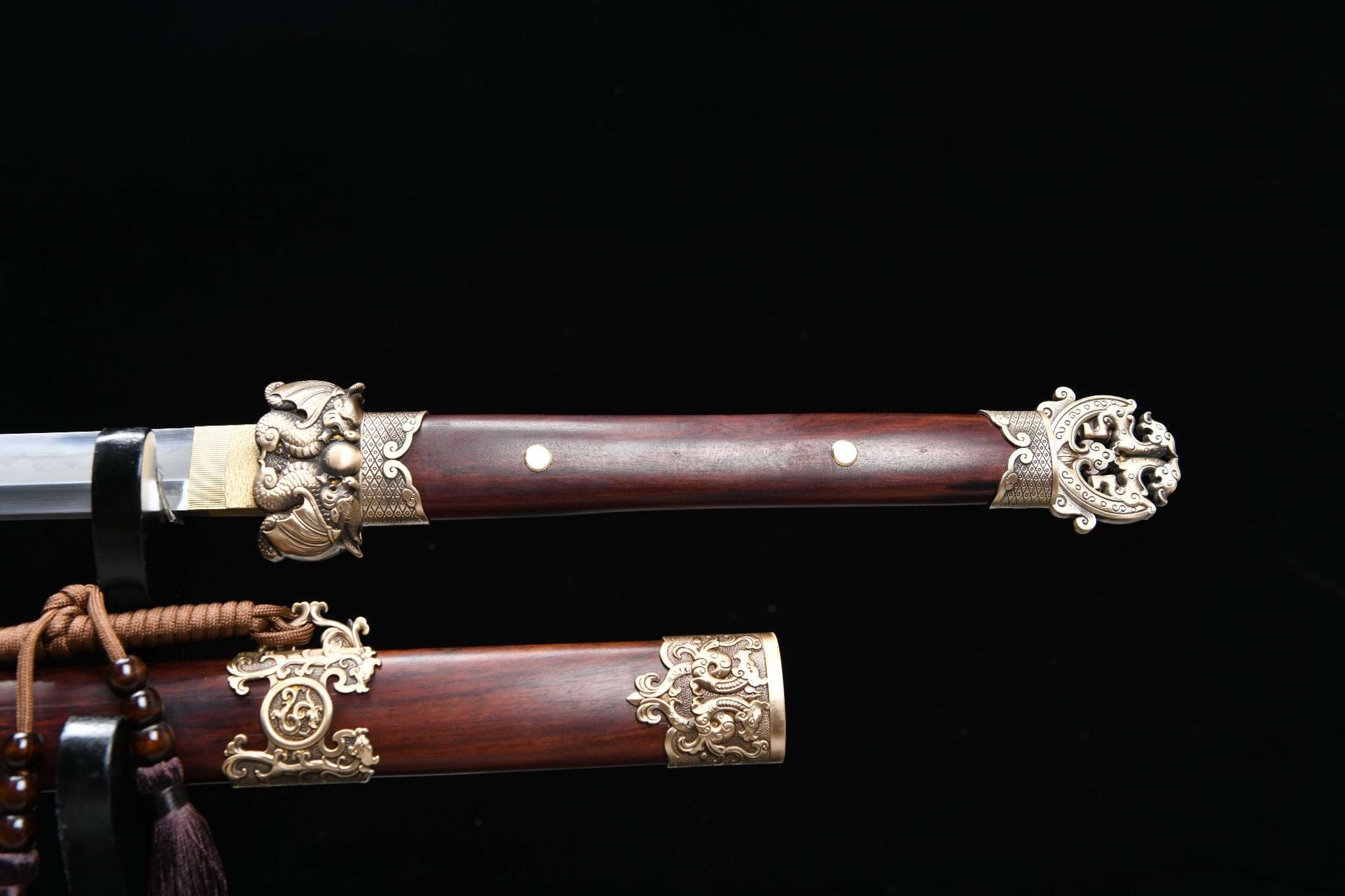 1200 Fine Handmade Long 26-inch T10 Steel Burnished Blade Chinese Upper Research Tang Yokohama Knife--Yulong